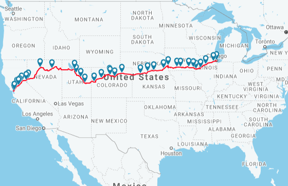California Zephyr Route Map